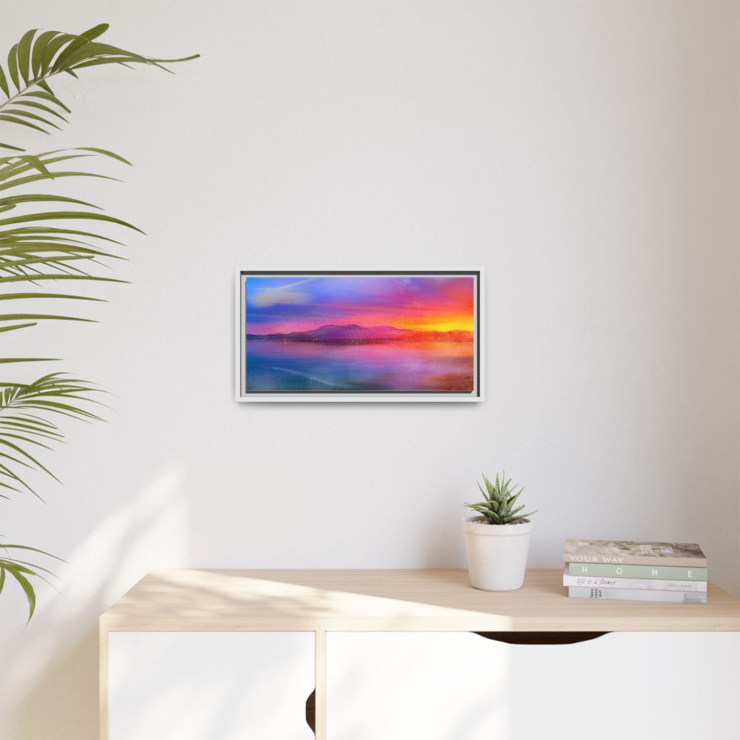 Arran Sunset Framed Panoramic Canvas Art
