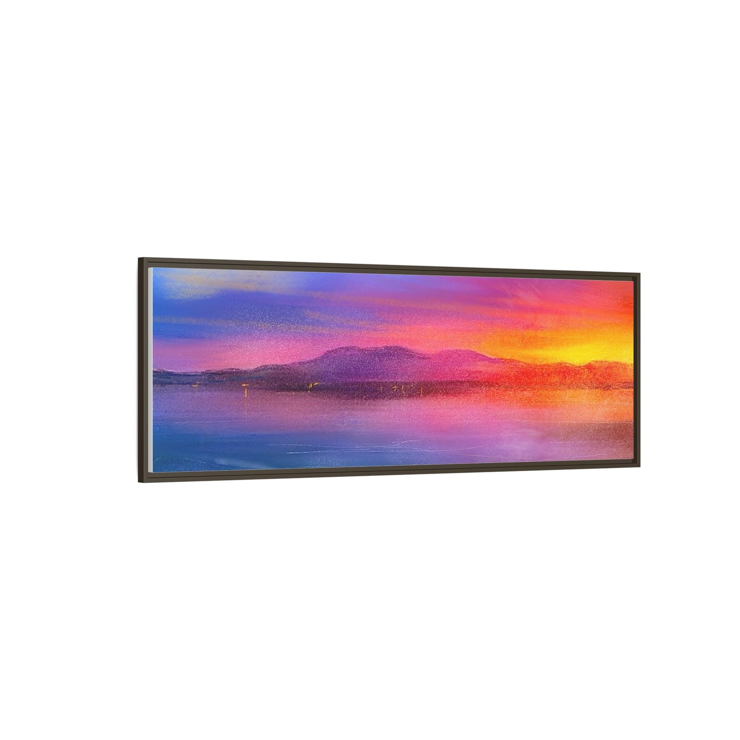 Arran Sunset Framed Panoramic Canvas Art