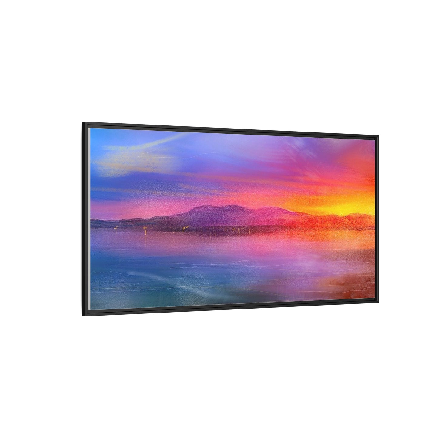Arran Sunset Framed Panoramic Canvas Art
