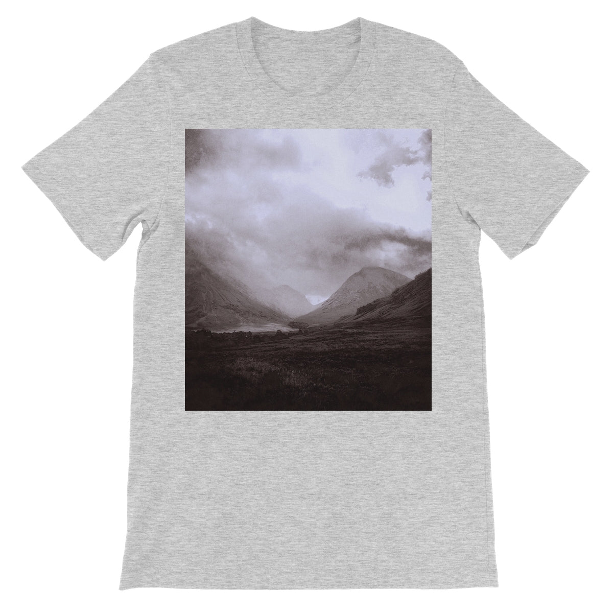 Glencoe Mist Unisex Short Sleeve T-Shirt | Scottish Art Gifts