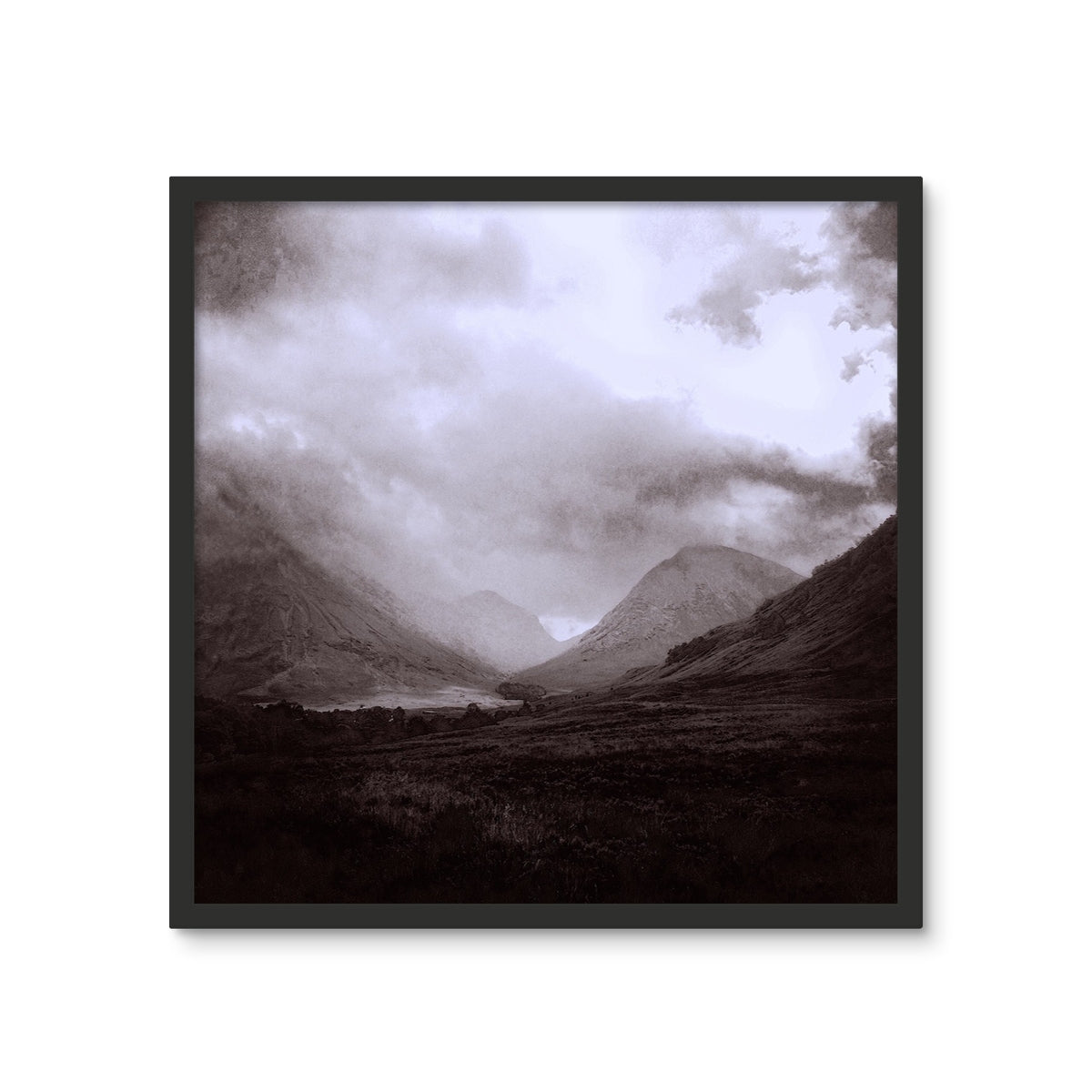 Glencoe Mist Framed Art Tile | Scottish Art Gifts