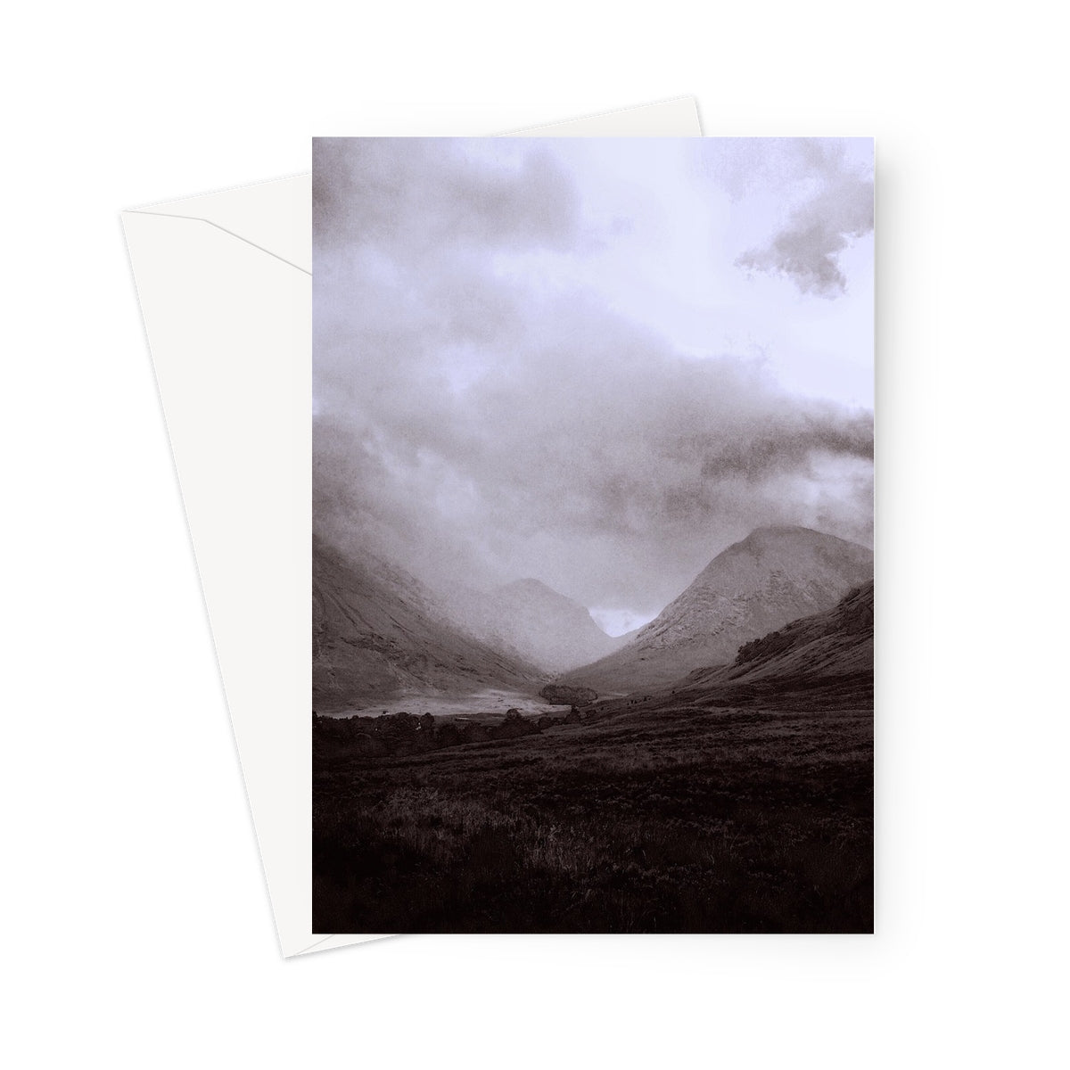 Glencoe Mist Greeting Card | Scottish Art Gifts