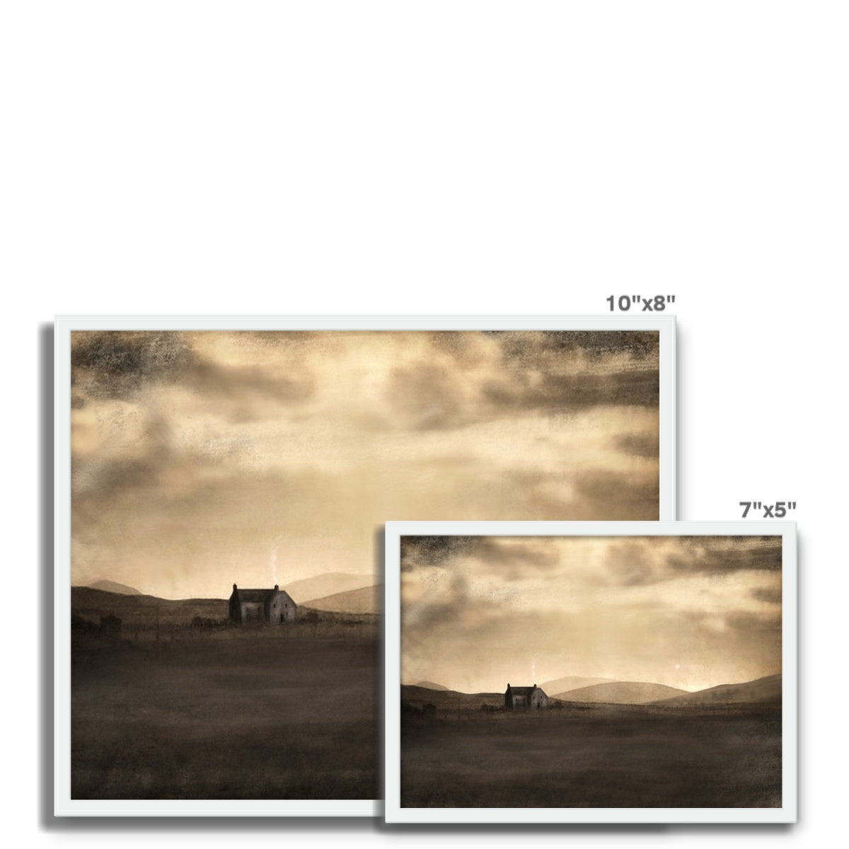 A Moonlit Croft Framed Art Tile | Scottish Art Gifts