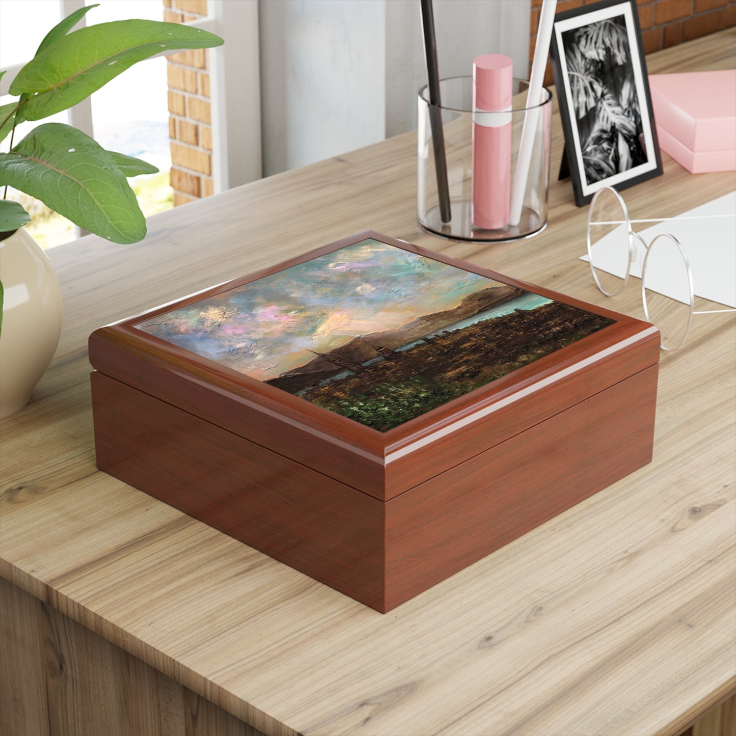 Angels Fingers Over Greenock Jewellery Box | Scottish Art Gifts