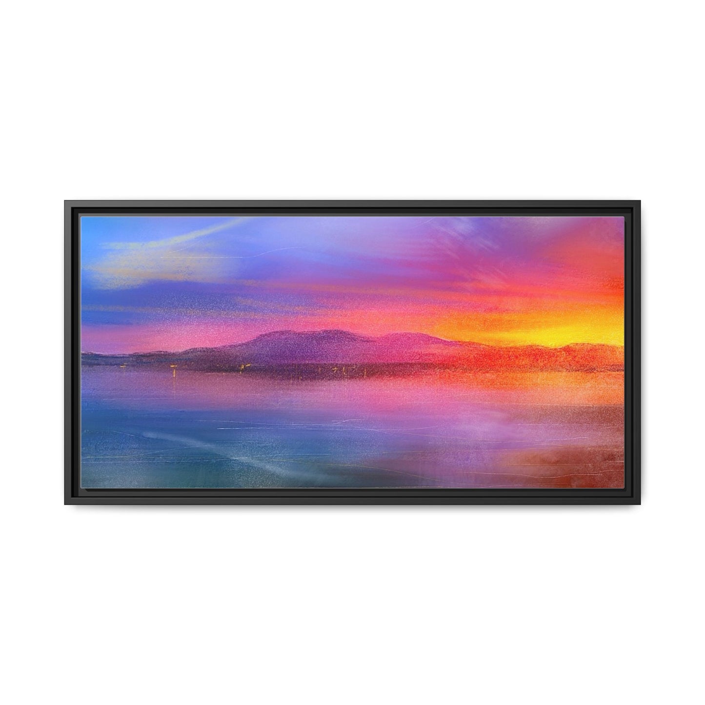 Arran Sunset Framed Panoramic Canvas Art