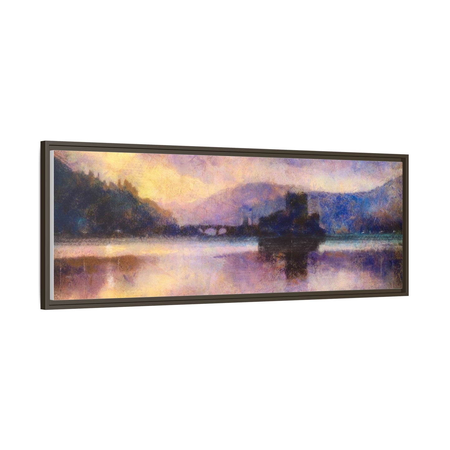 Eilean Donan Castle Moonlight Framed Panoramic Canvas Art