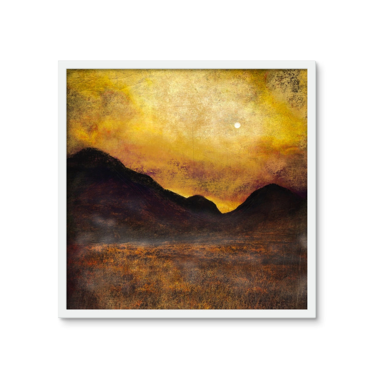 Glencoe Moonlight Framed Art Tile | Scottish Art Gifts
