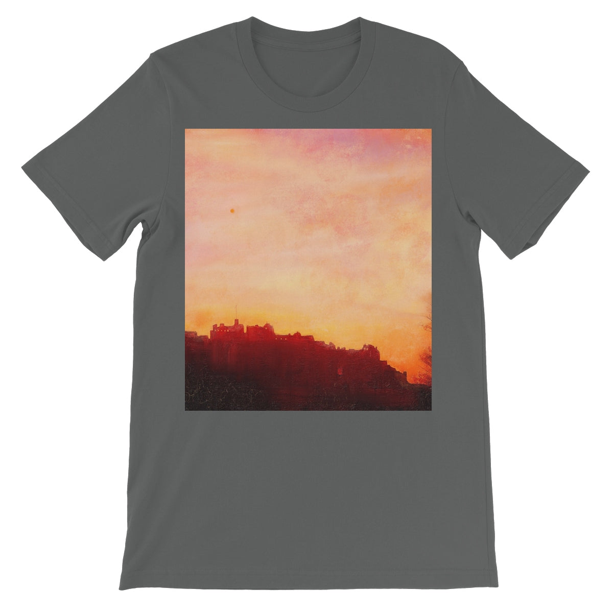 Edinburgh Castle Sunset Unisex Short Sleeve T-Shirt | Scottish Art Gifts