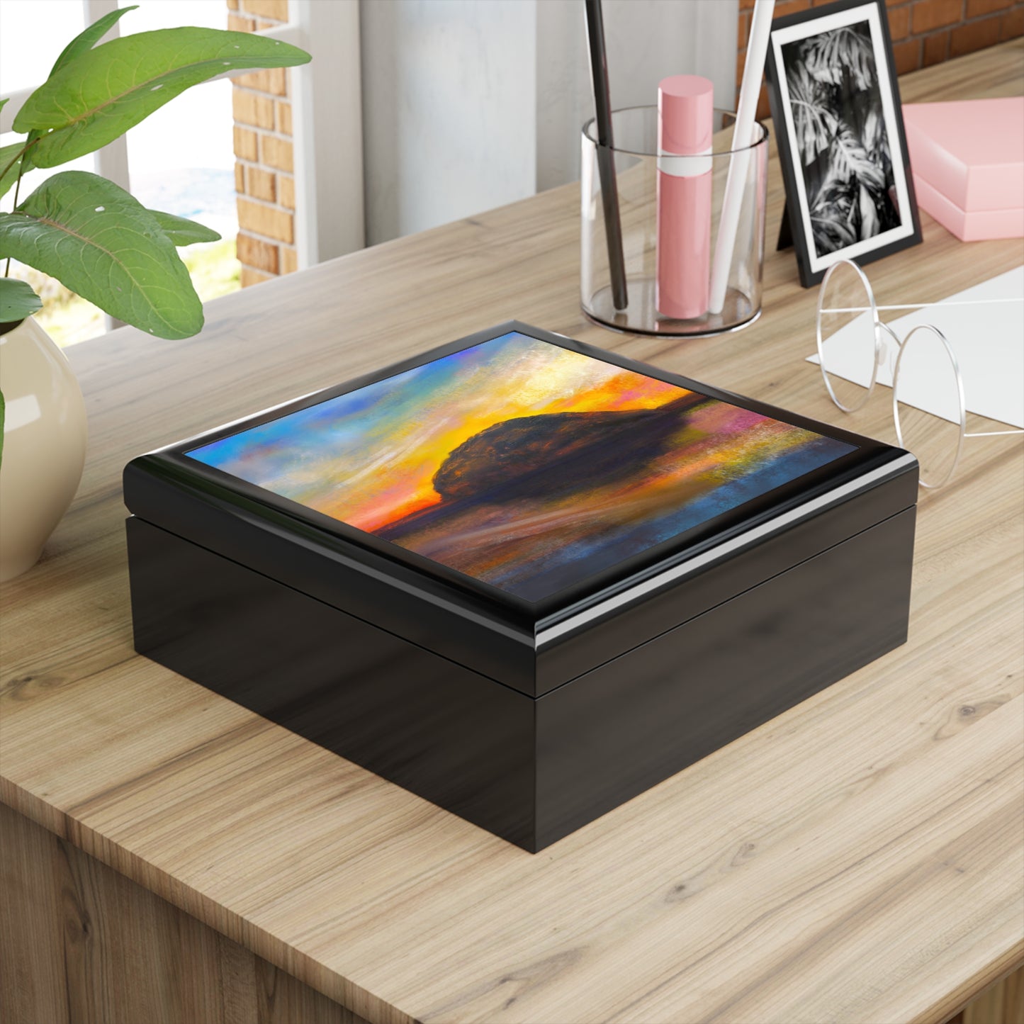 Ailsa Craig Dusk Jewellery Box | Scottish Art Gifts