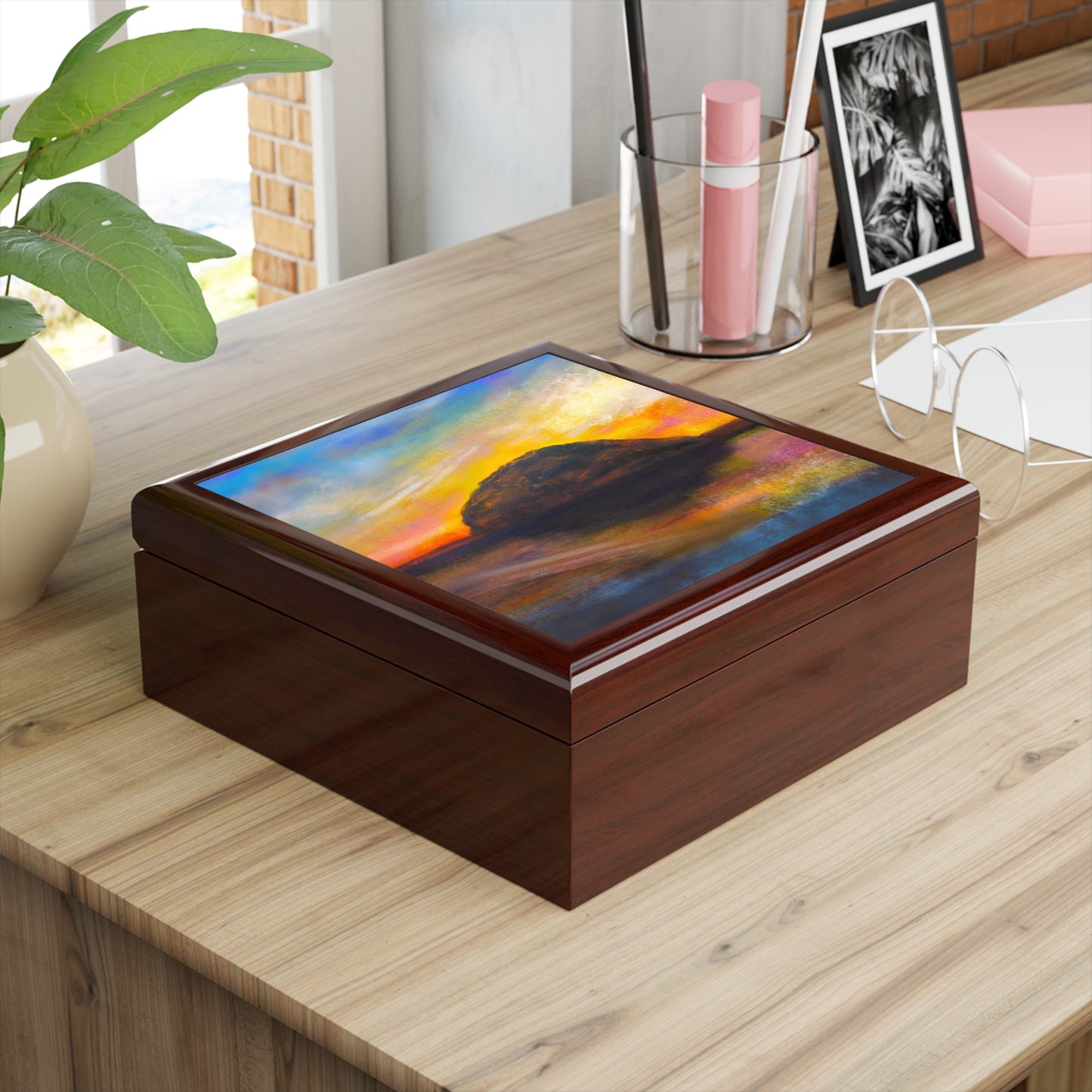 Ailsa Craig Dusk Jewellery Box | Scottish Art Gifts