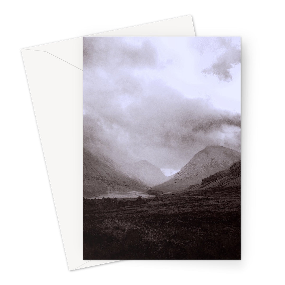 Glencoe Mist Greeting Card | Scottish Art Gifts