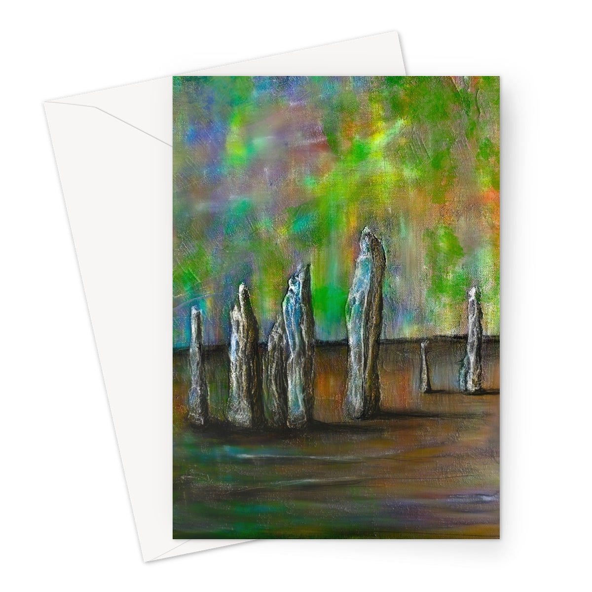 Callanish Northern Lights Lewis Greeting Card | Scottish Art Gifts