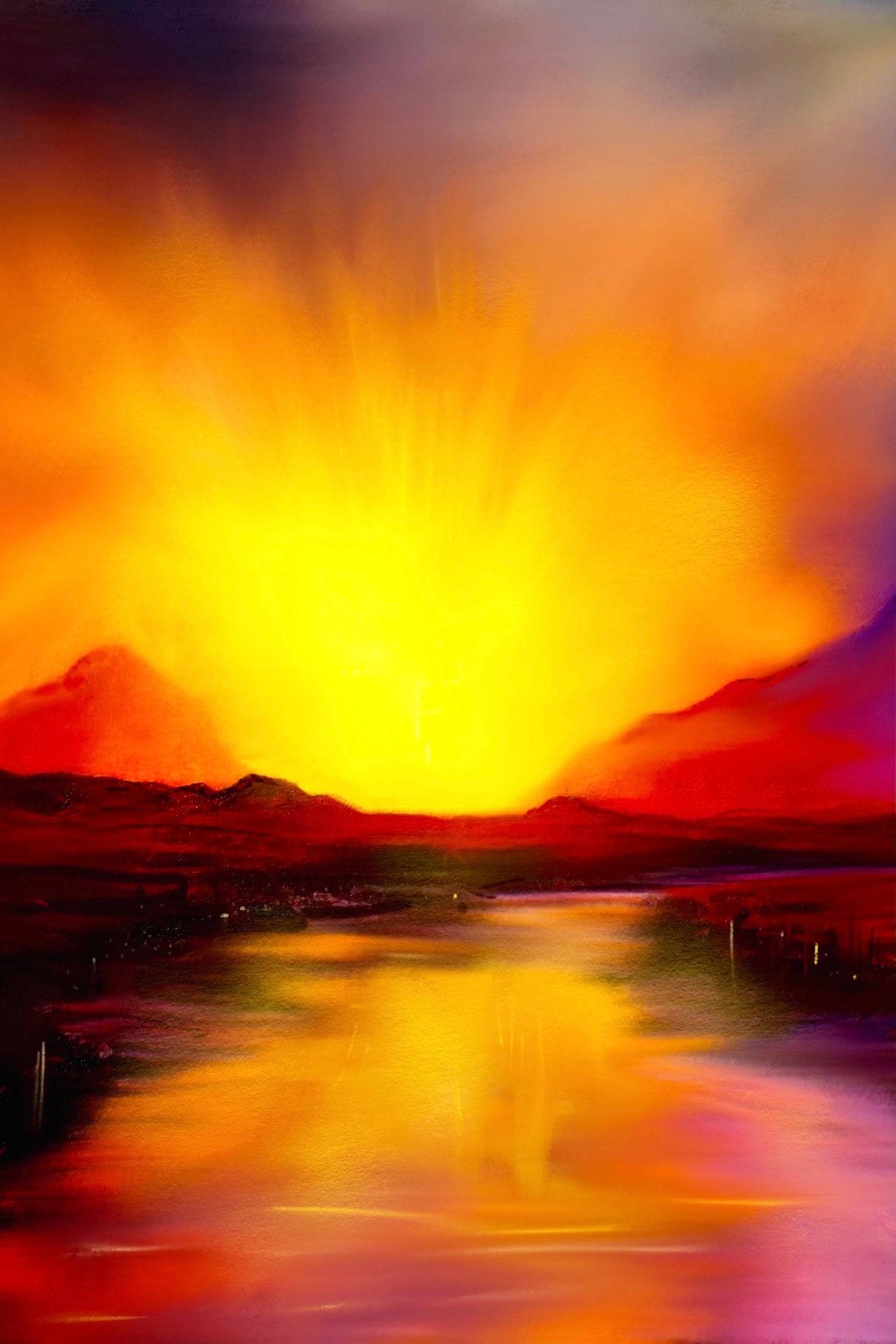 Skye Sunset Statement Interior Wall Art Canvas.