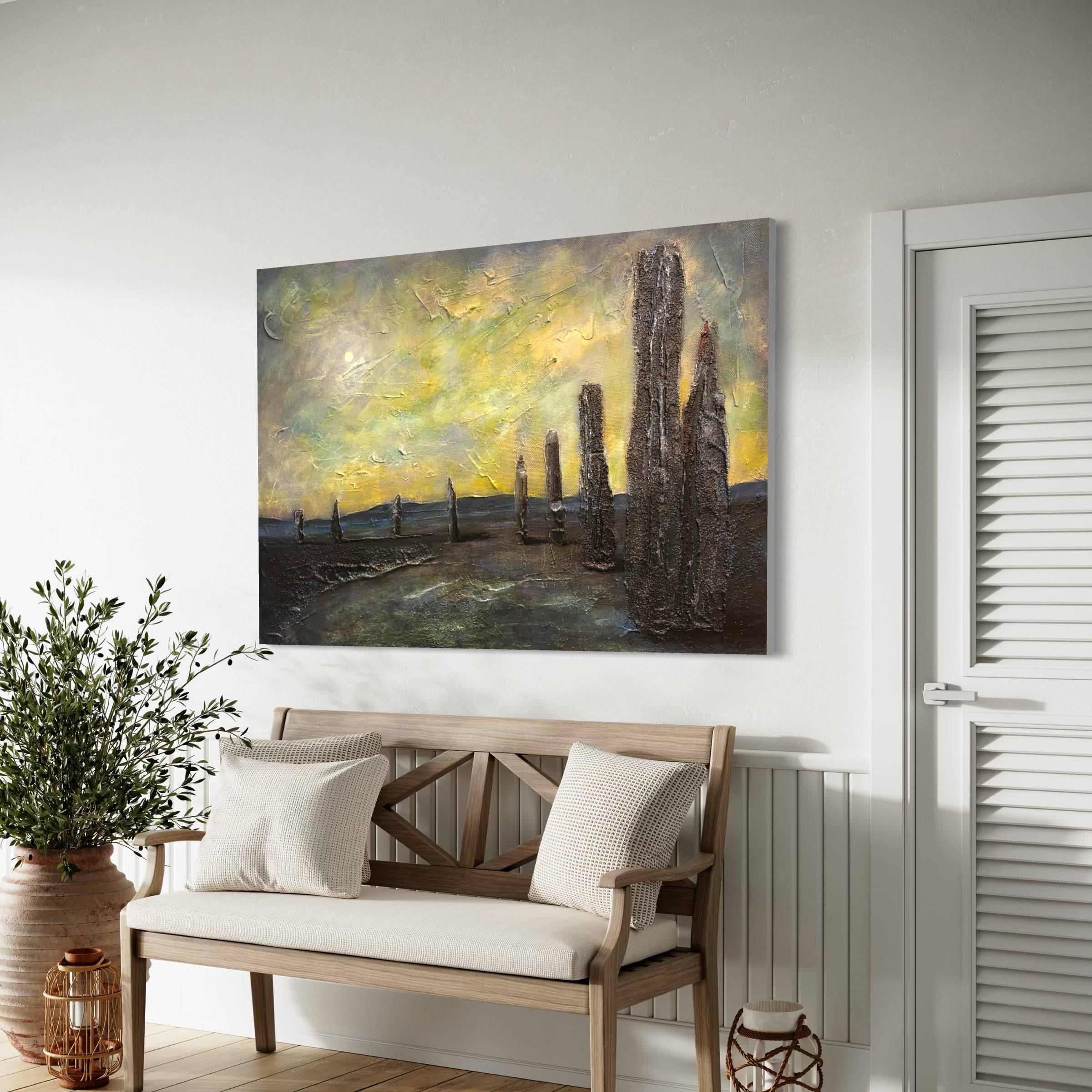 An Ethereal Ring Of Brodgar Orkney Statement Interior Wall Art Canvas.
