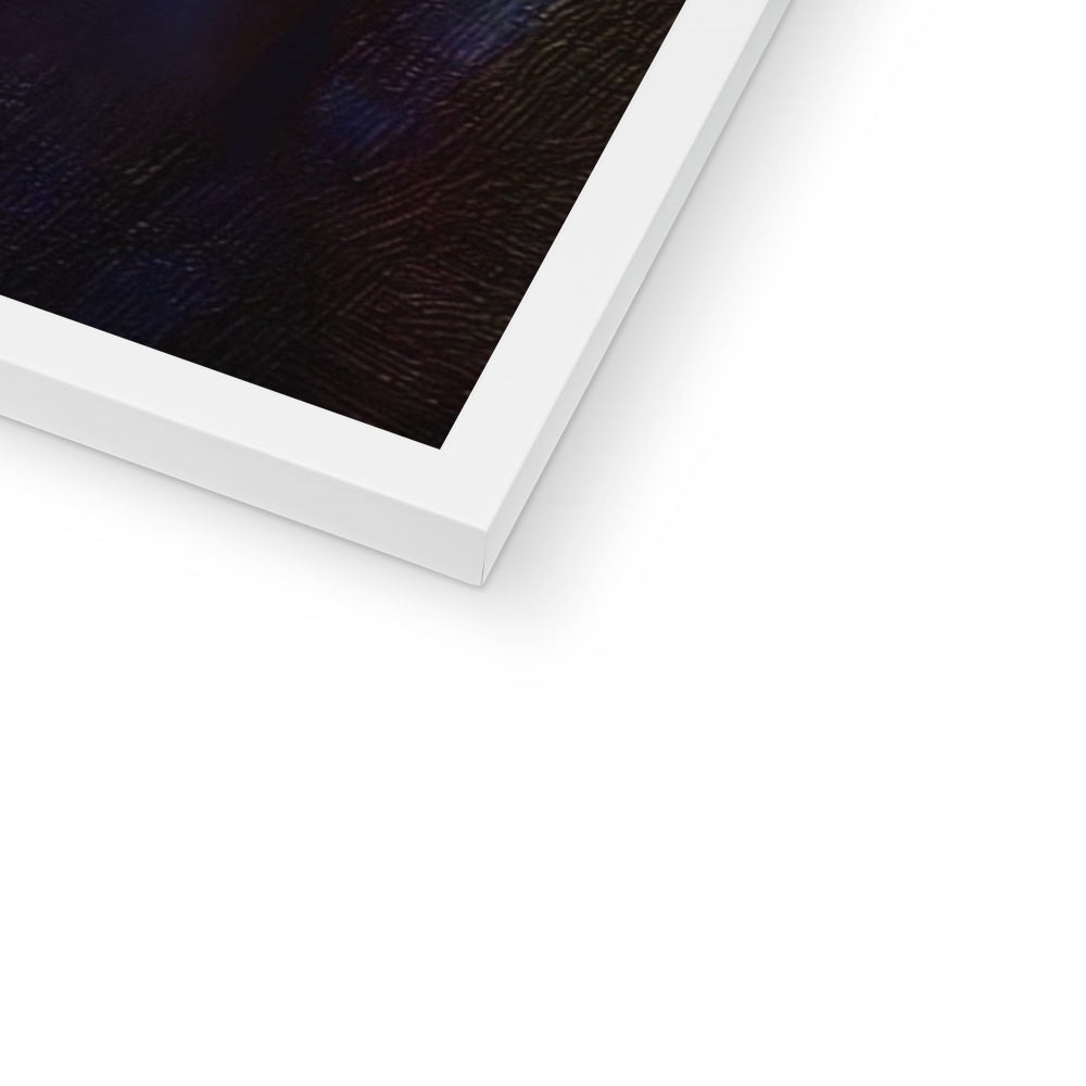 A Moonlit Highland Wood Framed Print