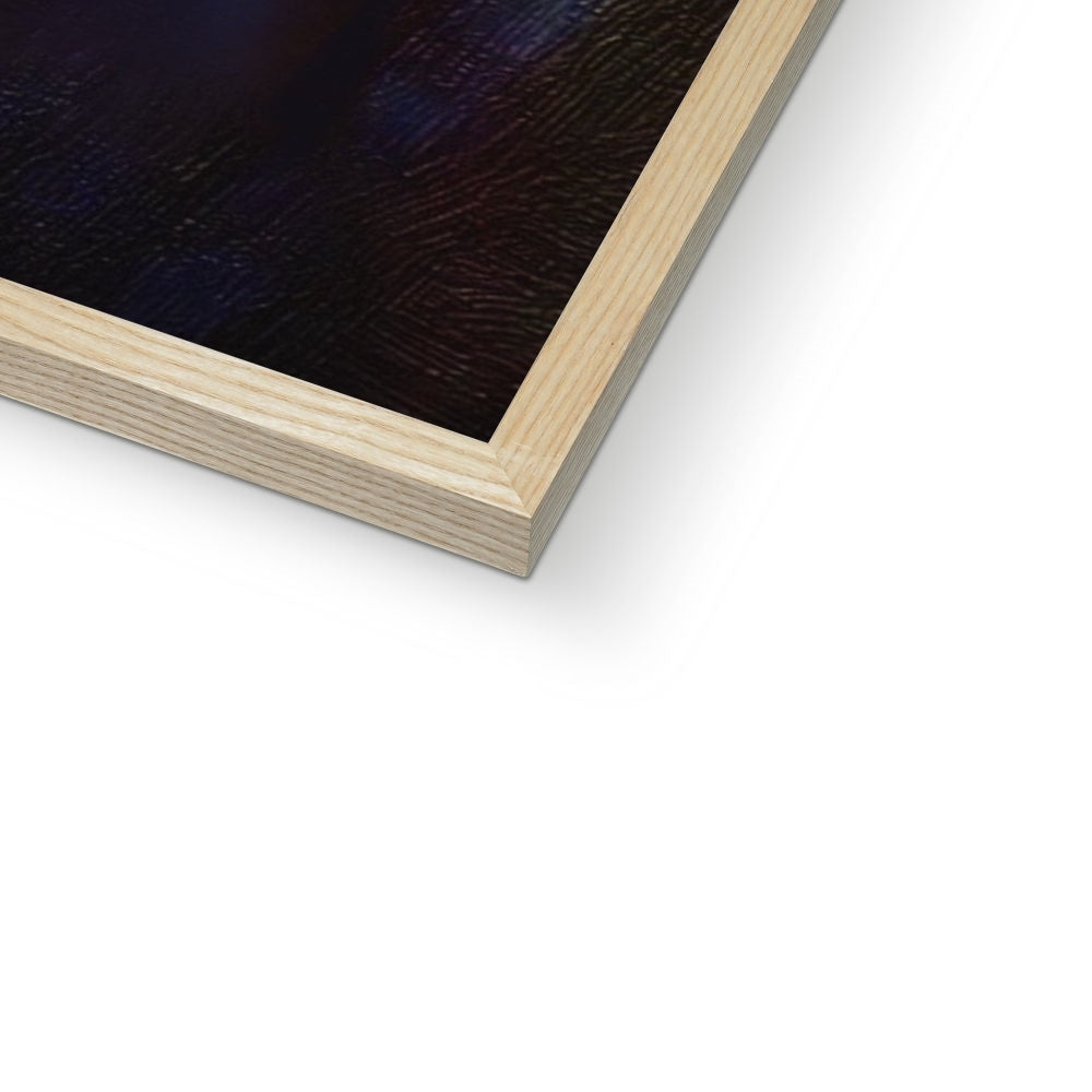 A Moonlit Highland Wood Framed Print