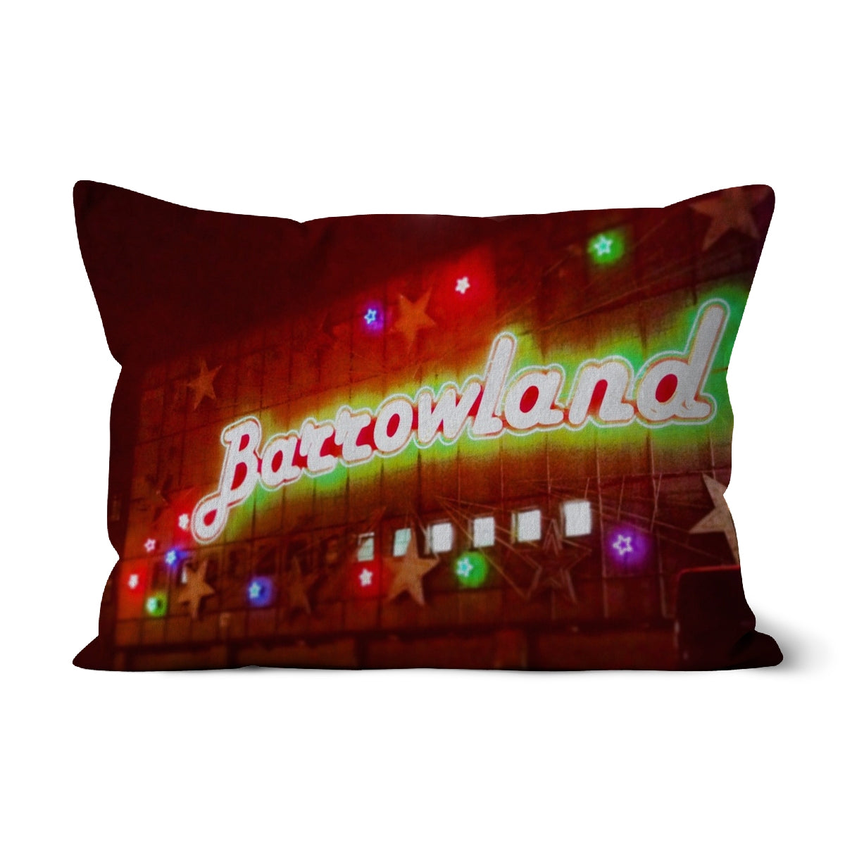 A Neon Glasgow Barrowlands Cushion.