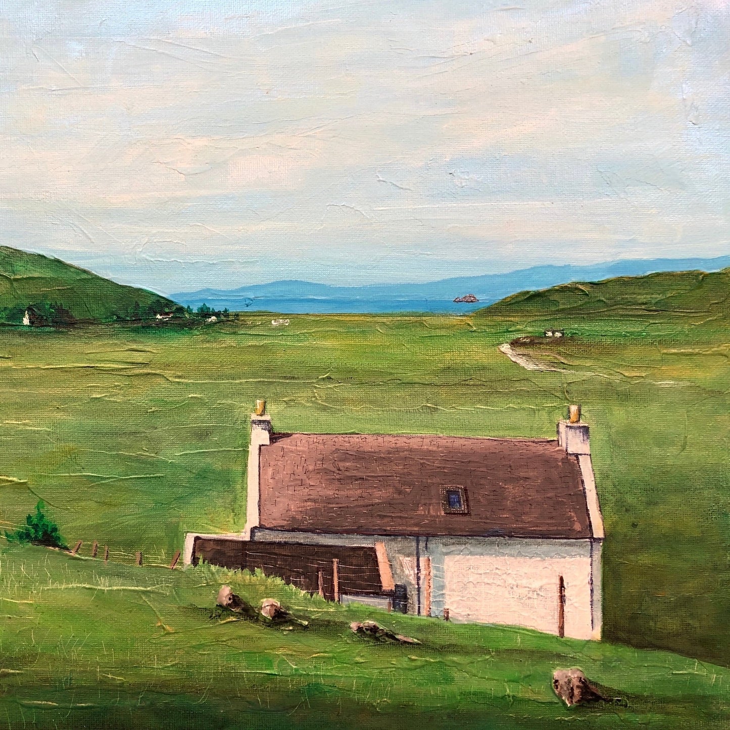 A Skye Cottage Wooden Art Block