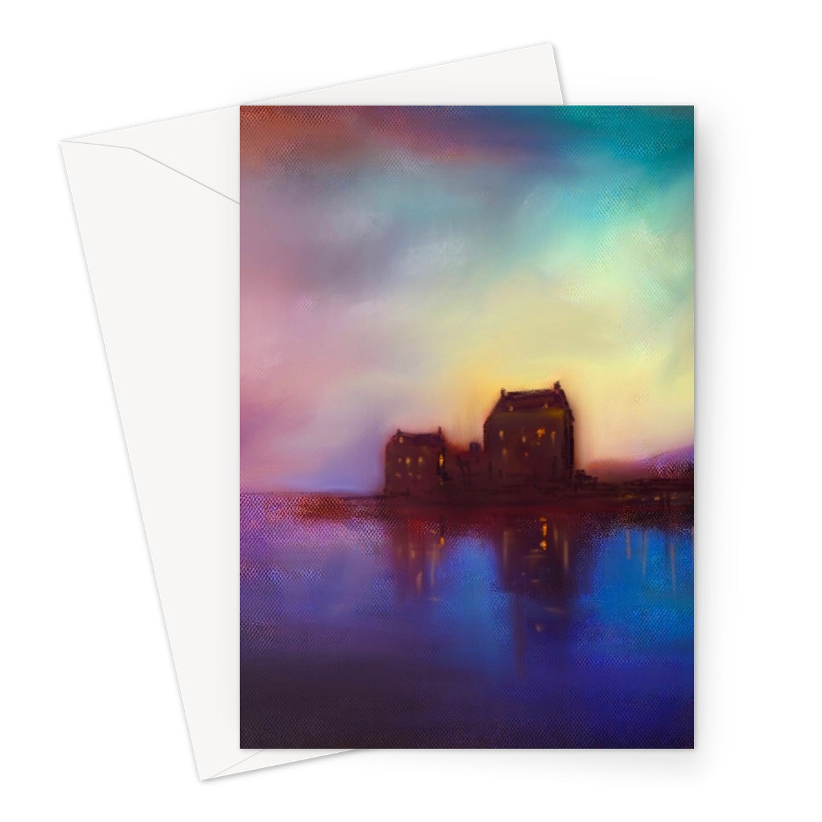 Eilean Donan Castle Sunset Greeting Card | Scottish Art Gifts