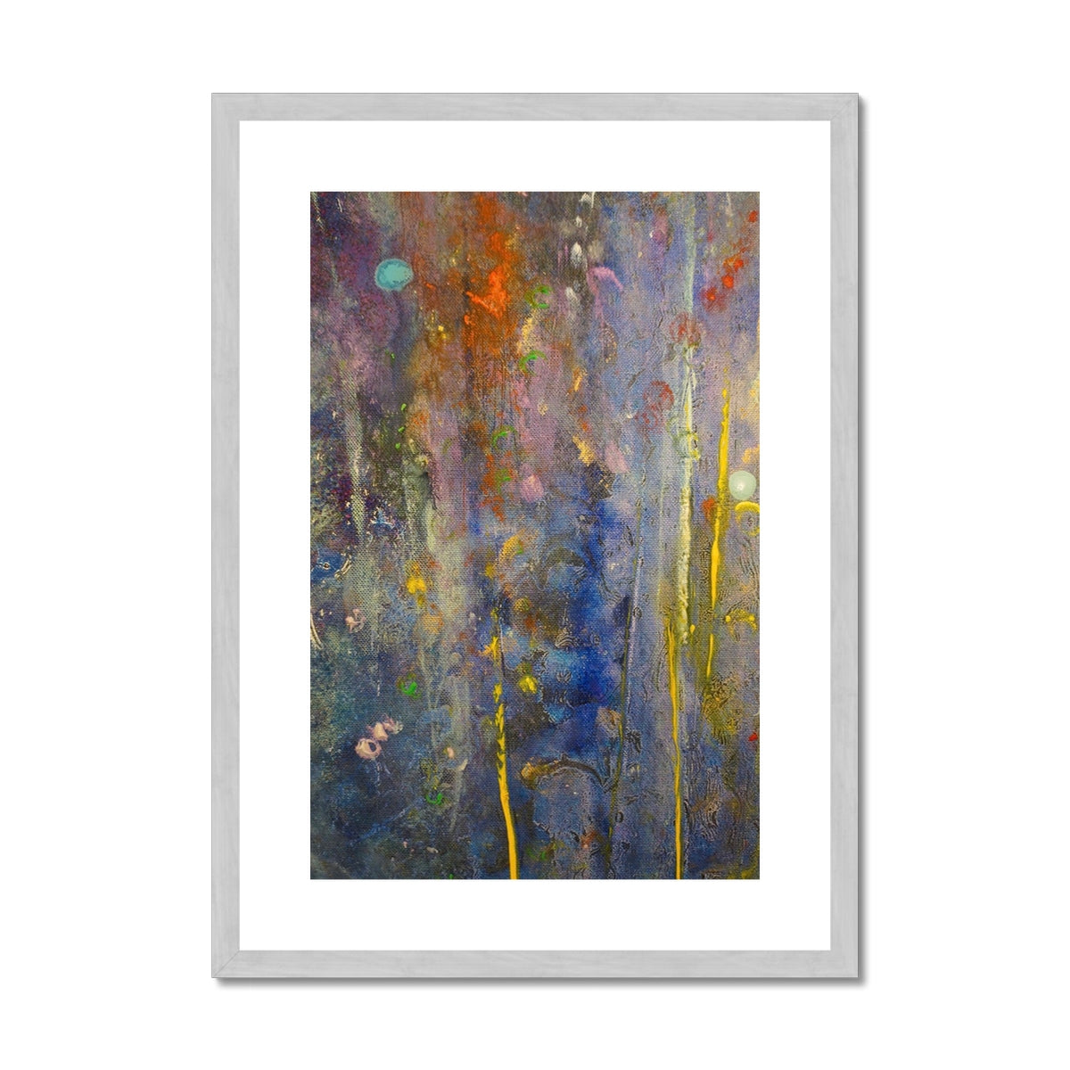 Abstract Paintings - ' Cairngorms Waterfall ' Antique Framed & Mounted Print