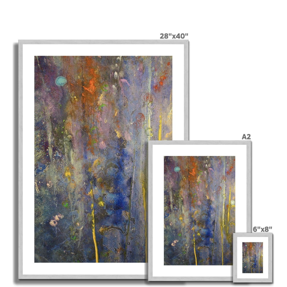 Abstract Paintings - ' Cairngorms Waterfall ' Antique Framed & Mounted Print
