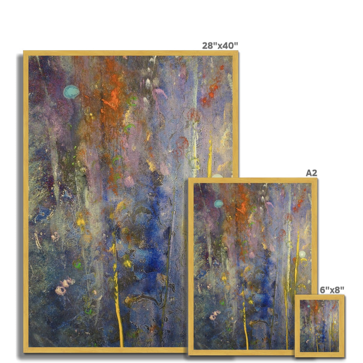 Abstract Paintings - ' Cairngorms Waterfall ' Antique Framed Print