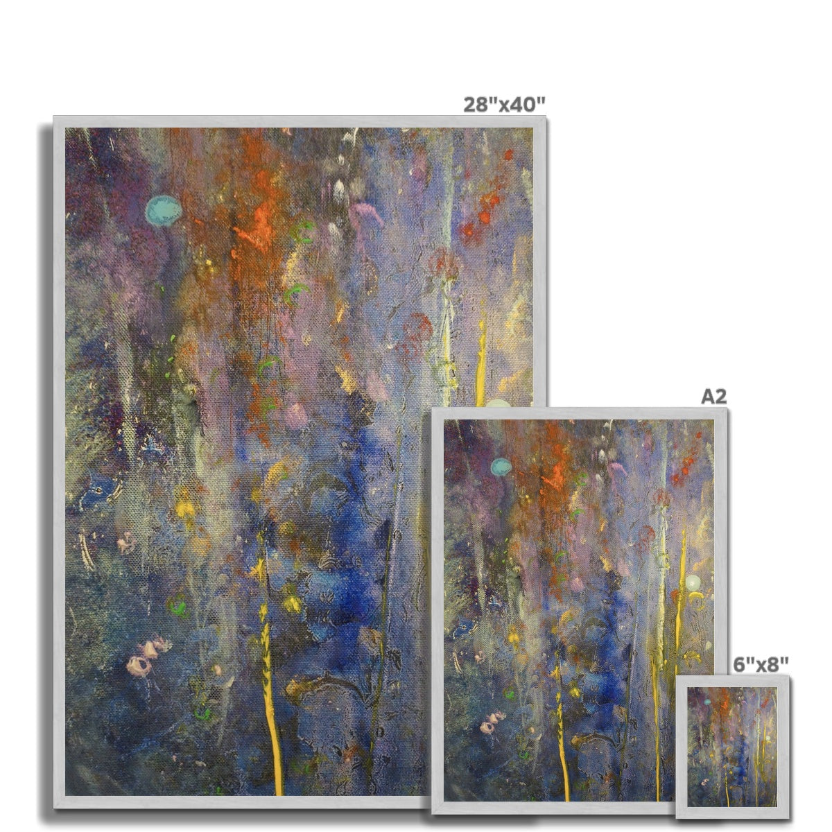 Abstract Paintings - ' Cairngorms Waterfall ' Antique Framed Print