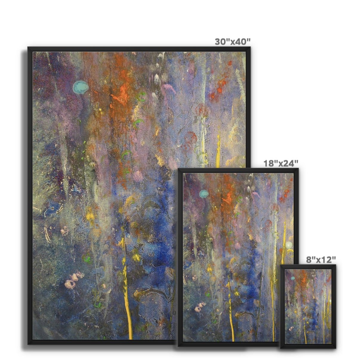 Abstract Paintings - ' Cairngorms Waterfall ' Framed Canvas