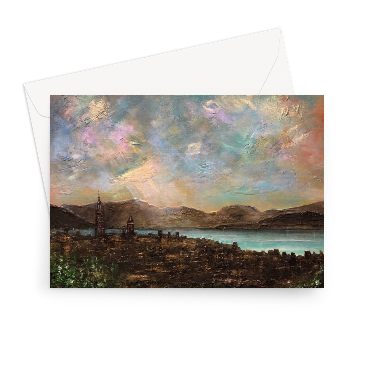 Angels Fingers Over Greenock Greeting Card.