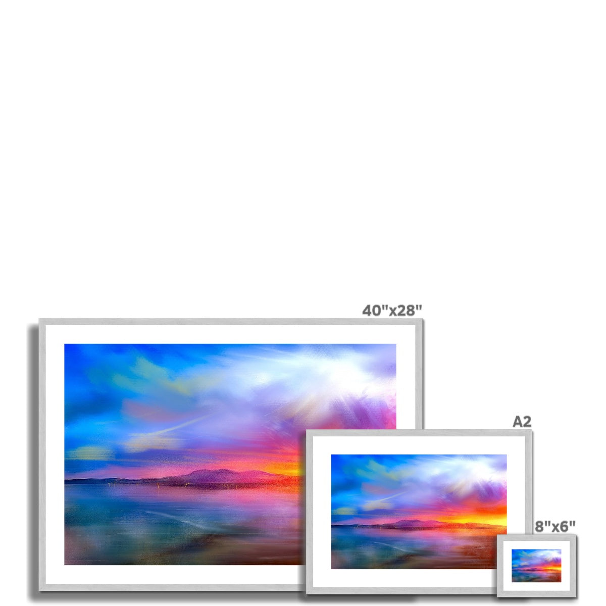 Arran Sunset Antique Framed & Mounted Print.