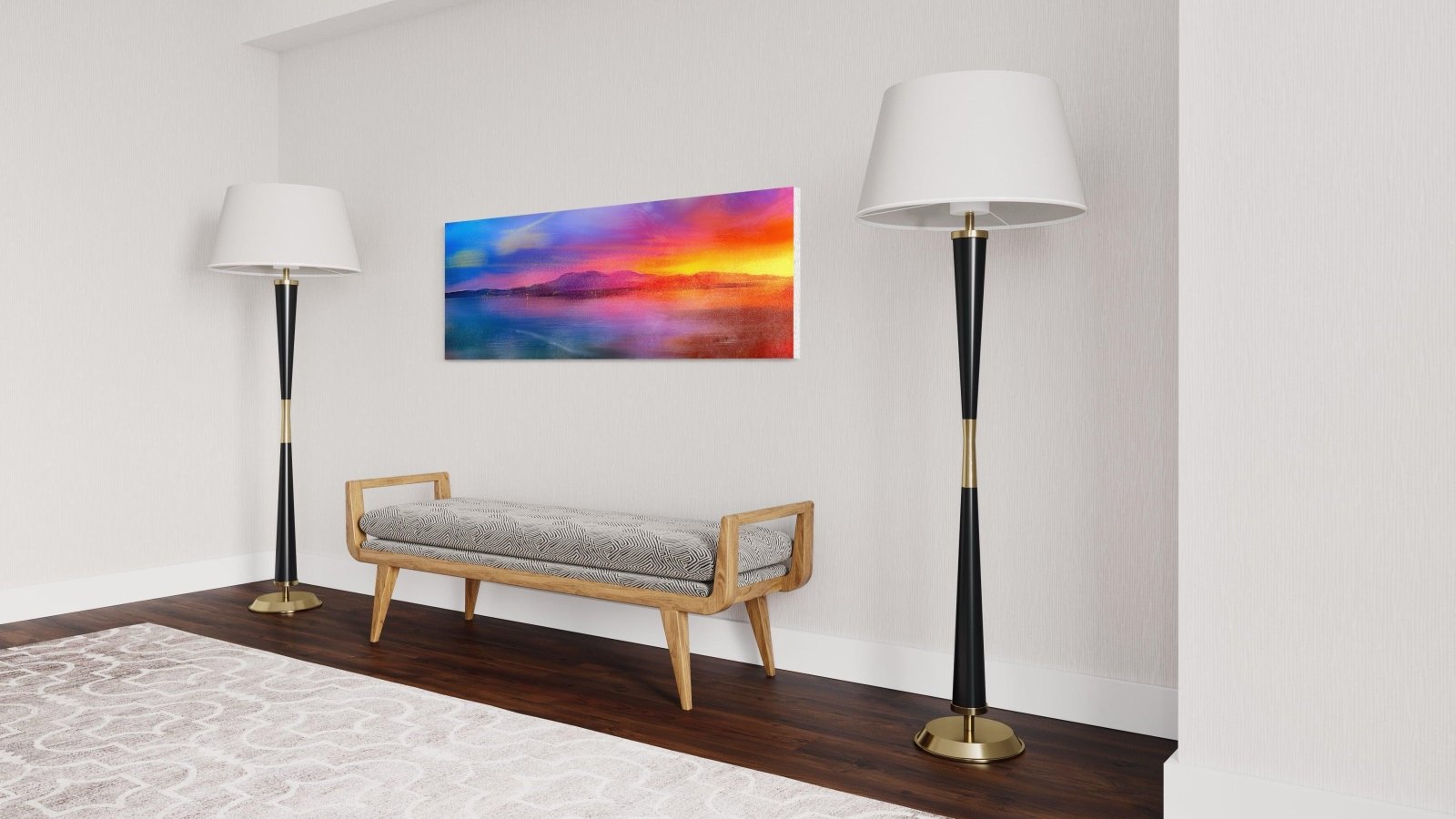 Arran Sunset Panoramic Statement Interior Wall Art Canvas.