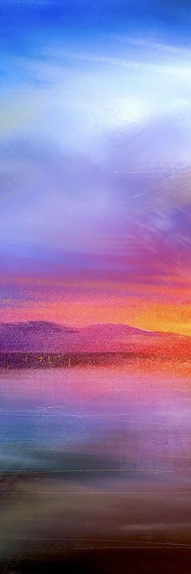 Arran Sunset Triptych | Statement Interior Wall Art from Scotland - Gallery Worldwide Shipping Abstract Landscape Painting Paintings