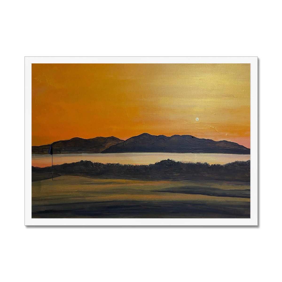 Arran & The 5th Green Royal Troon Golf Course Framed Print.