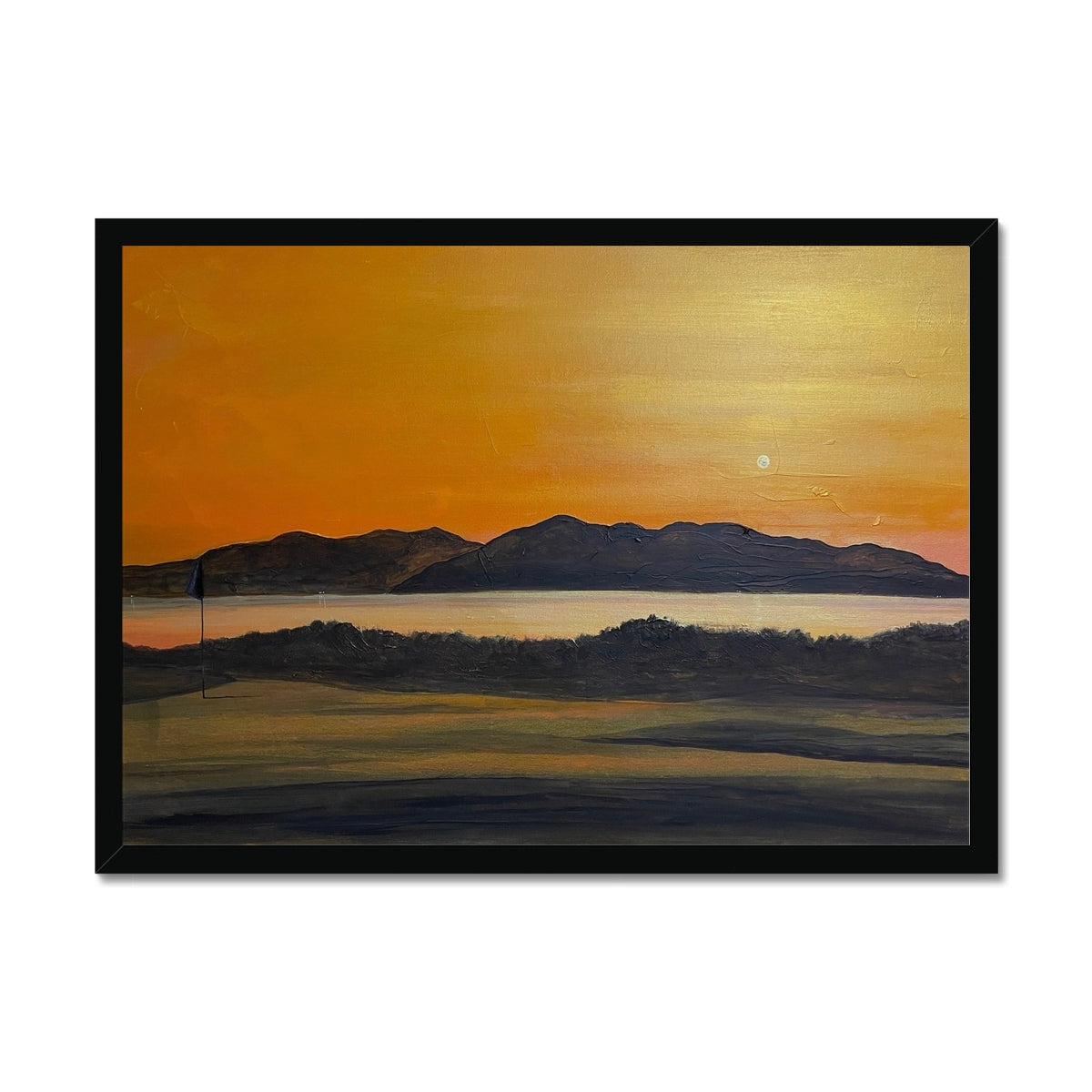 Arran & The 5th Green Royal Troon Golf Course Framed Print.