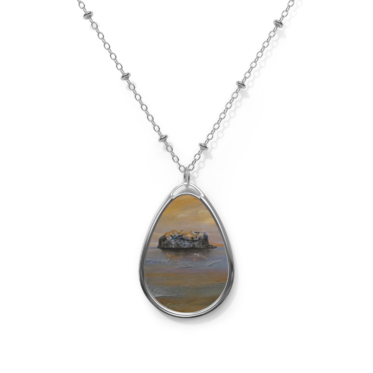 Bass Rock Dawn Art Necklace | Scottish Art Gifts