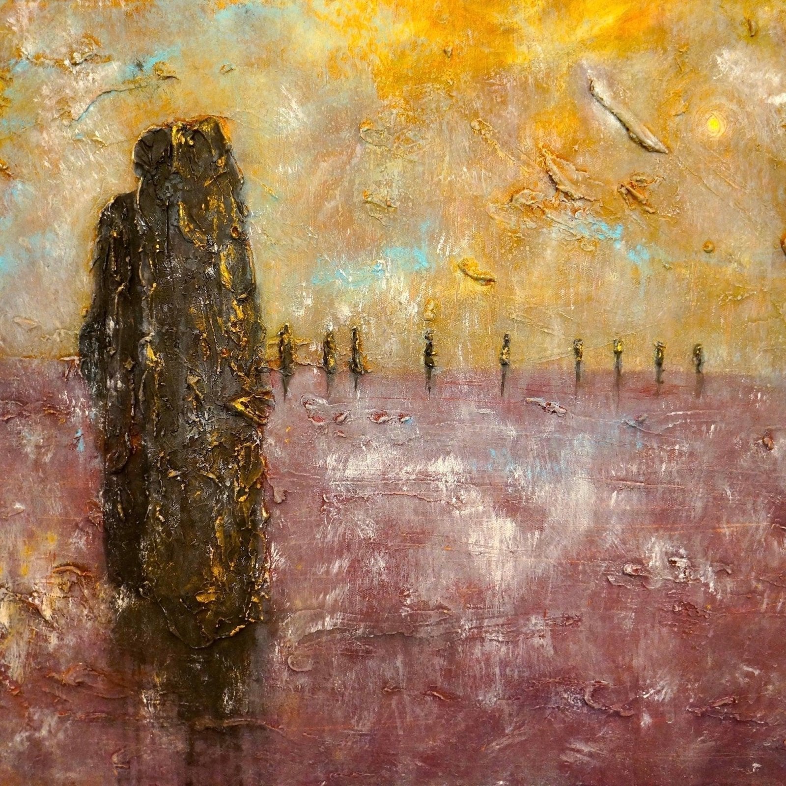 Brodgar Mist Orkney Wooden Art Block.