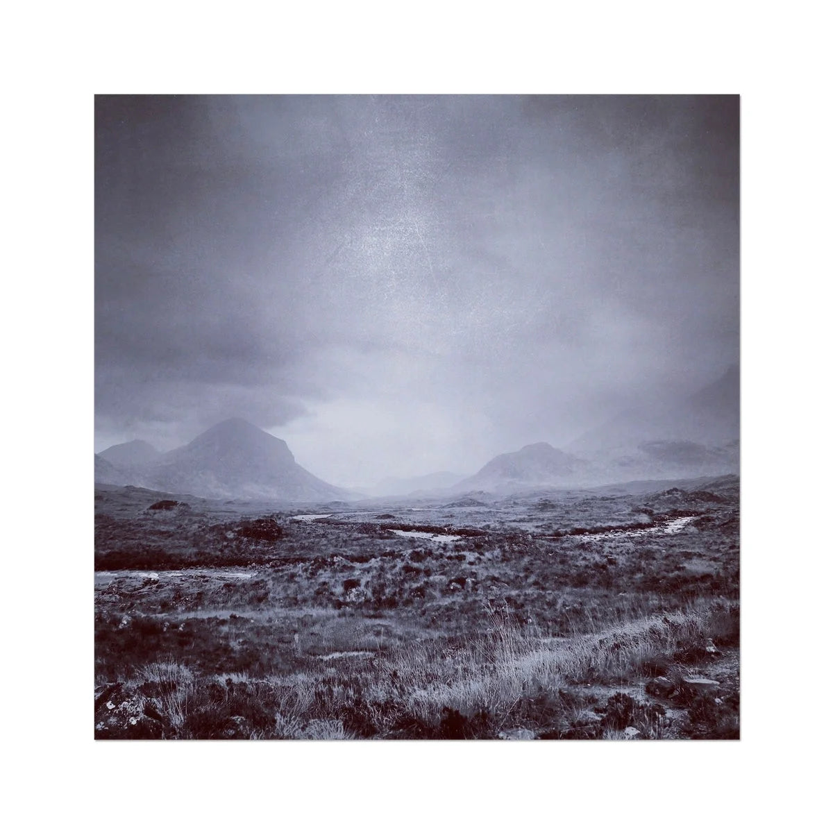 The Brooding Cuillin Fine Art Print - Skye Gallery Scotland Worldwide Shipping Scottish Landscape Paintings and Prints by Artist Hunter