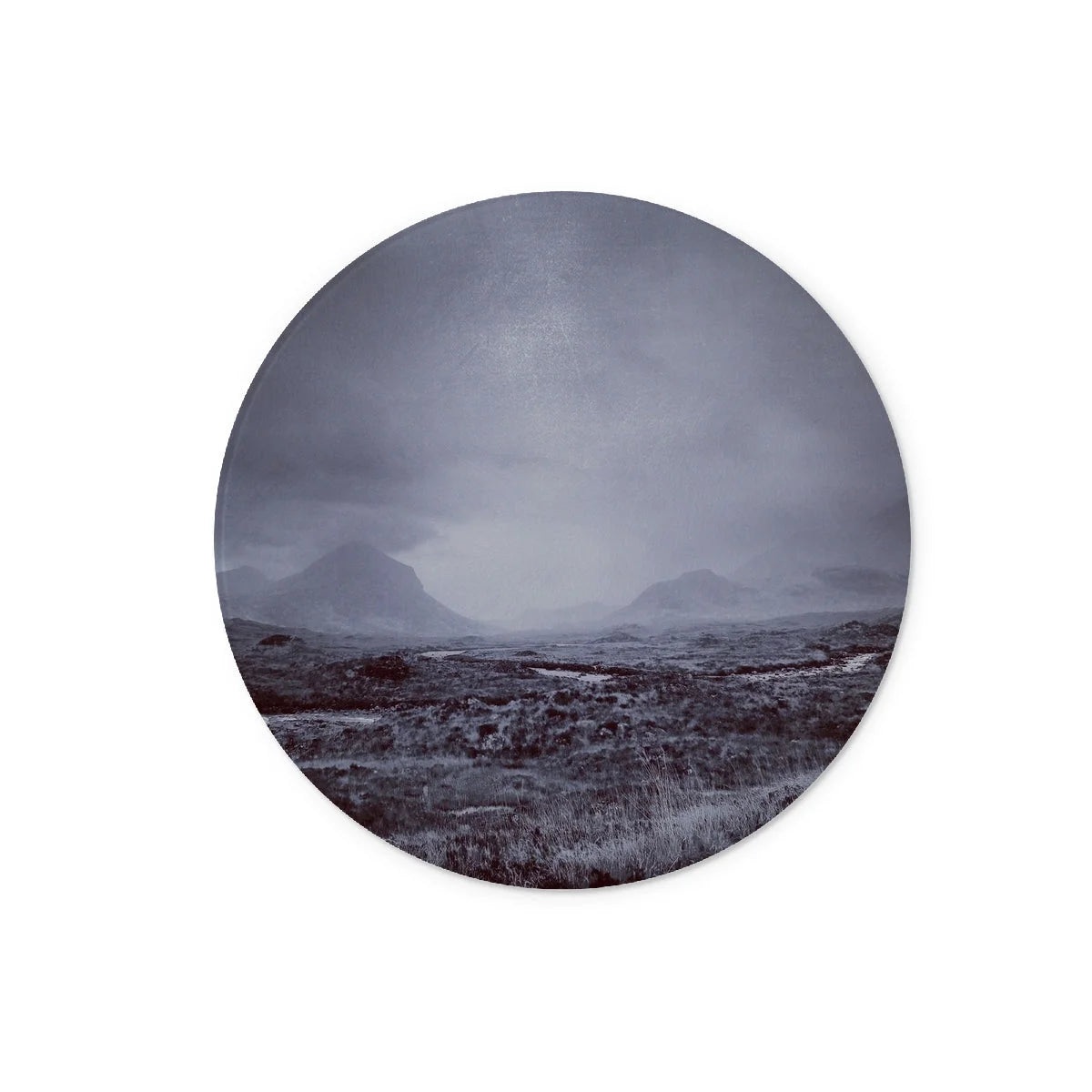 The Brooding Cuillin Glass Chopping Board - Skye Art Gallery Scotland Worldwide Shipping Scottish Landscape Paintings and Prints