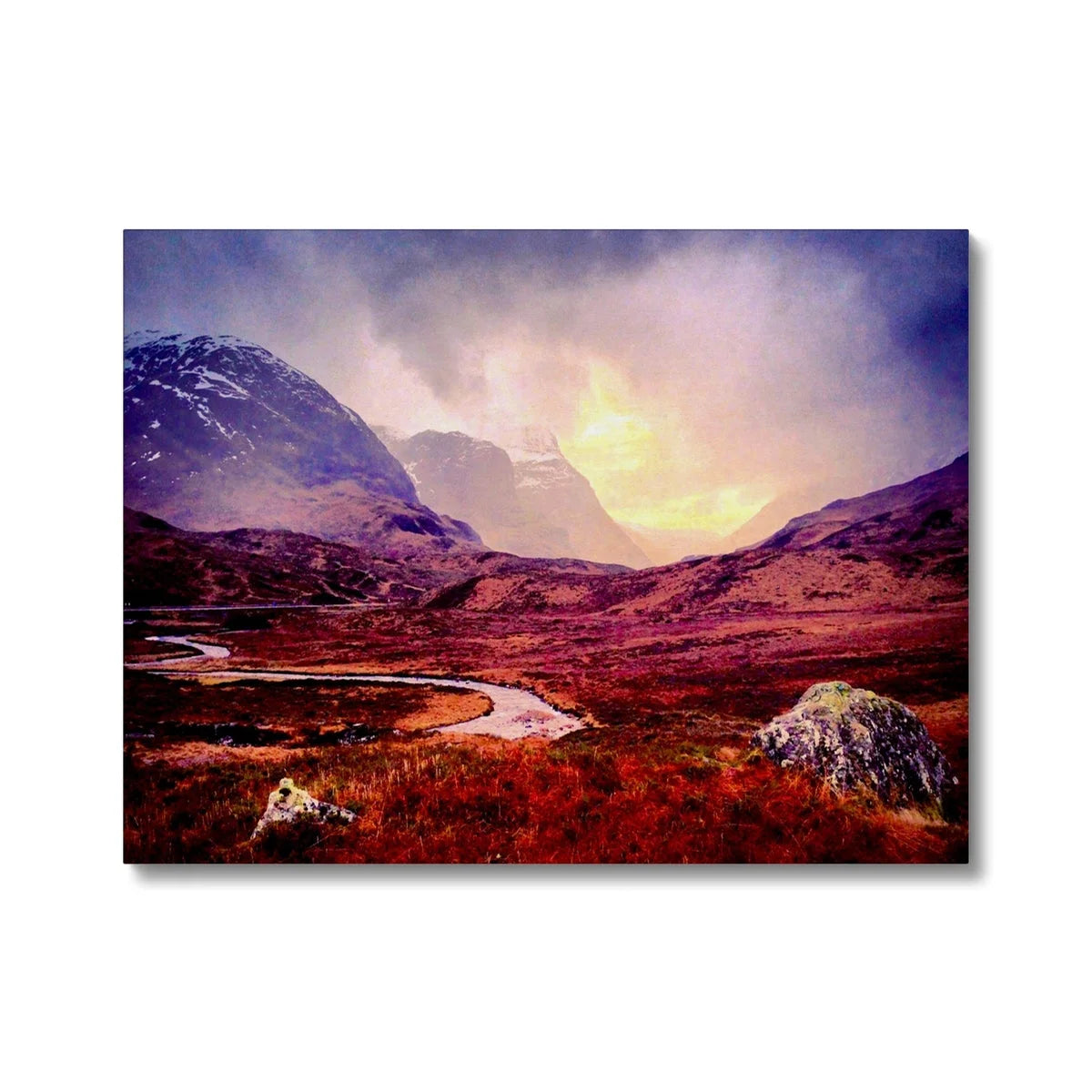 A Brooding Glencoe Canvas - Art Gallery Scotland Worldwide Shipping Scottish Prints and Landscape Paintings by Artist Hunter