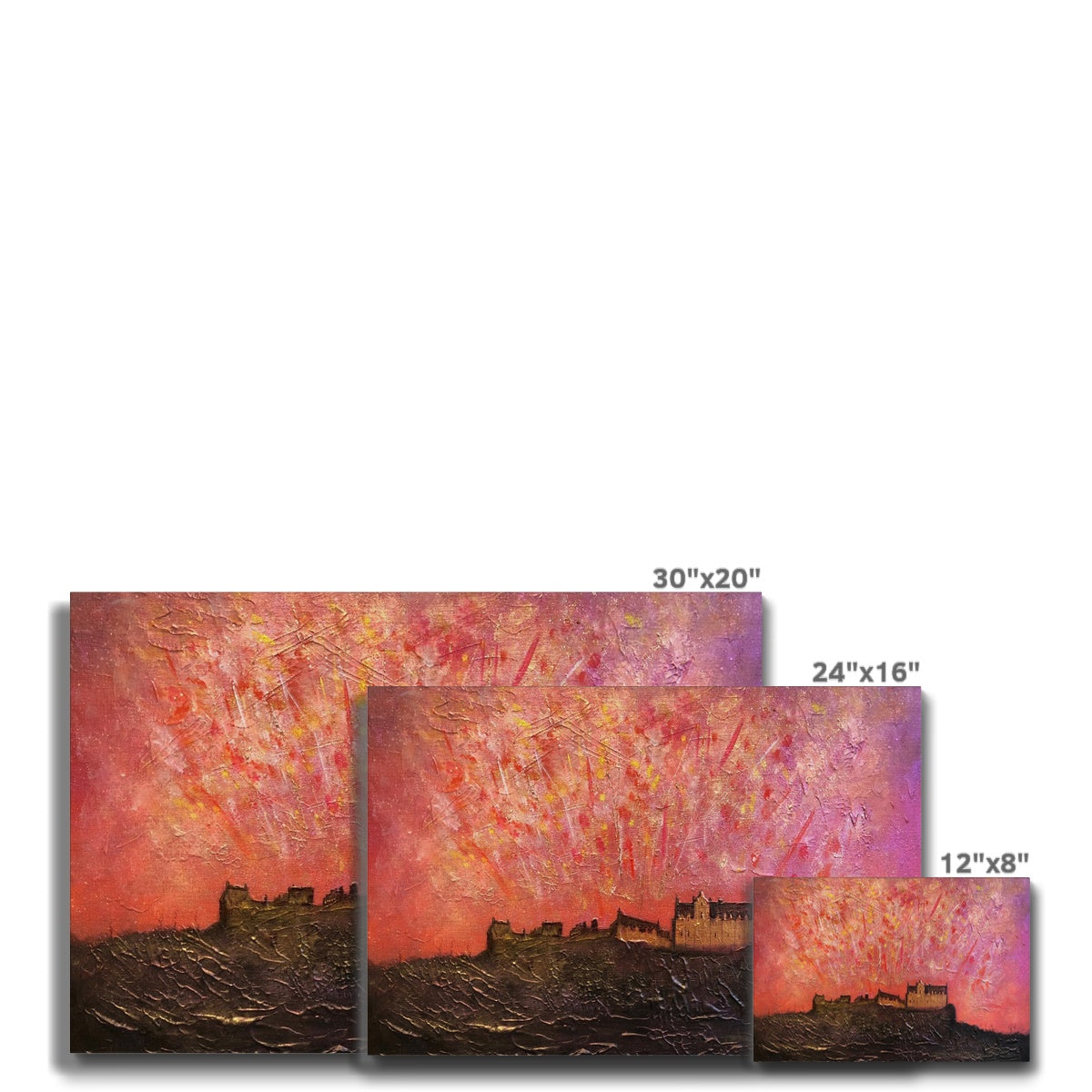 Edinburgh Castle Fireworks Eco Canvas | Scottish Art Gifts