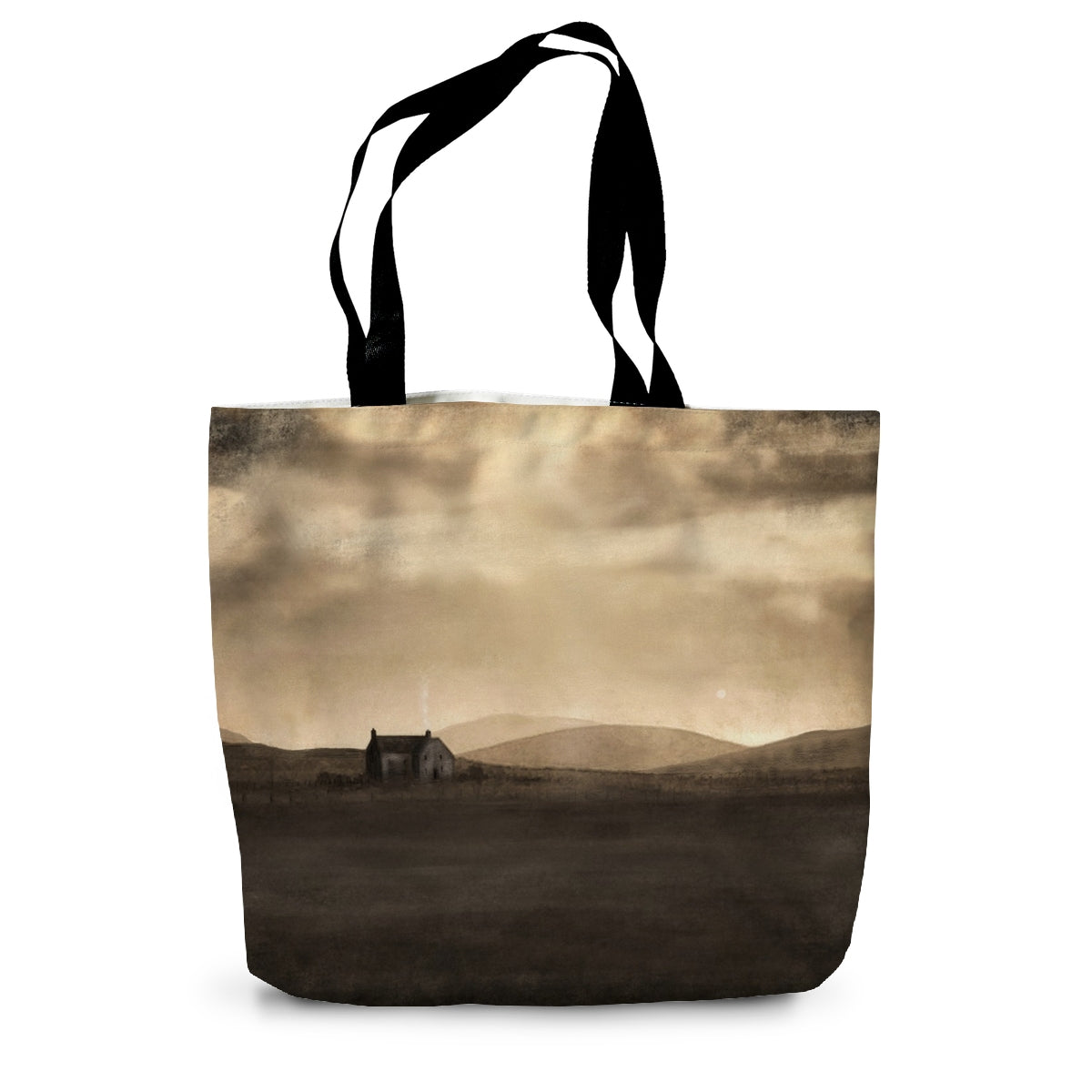 A Moonlit Croft Canvas Tote Bag | Scottish Art Gifts