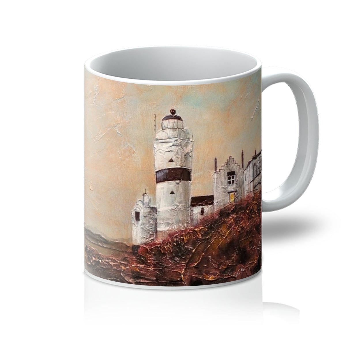 Cloch Lighthouse Dawn Ceramic Art Mug.