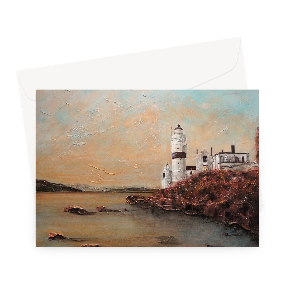 Cloch Lighthouse Dawn Greeting Card.