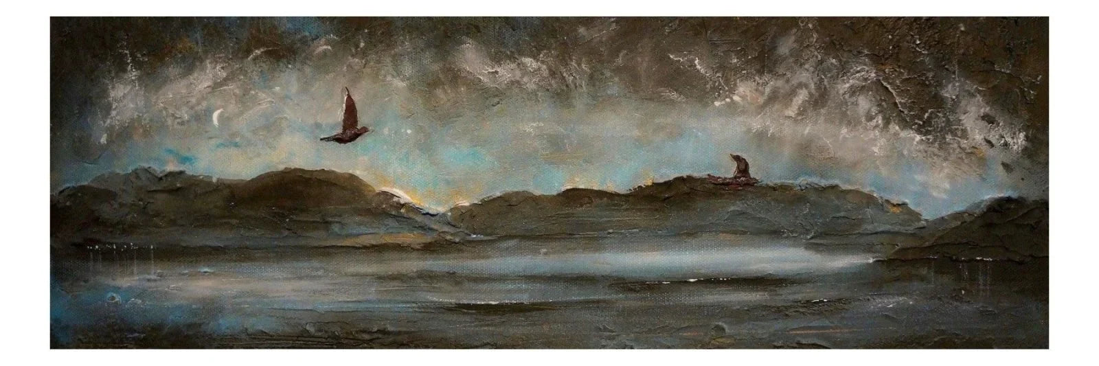 Clyde Storm Brewing Panoramic Prints Temp - Commission Scottish Artist River Art Gallery Scotland