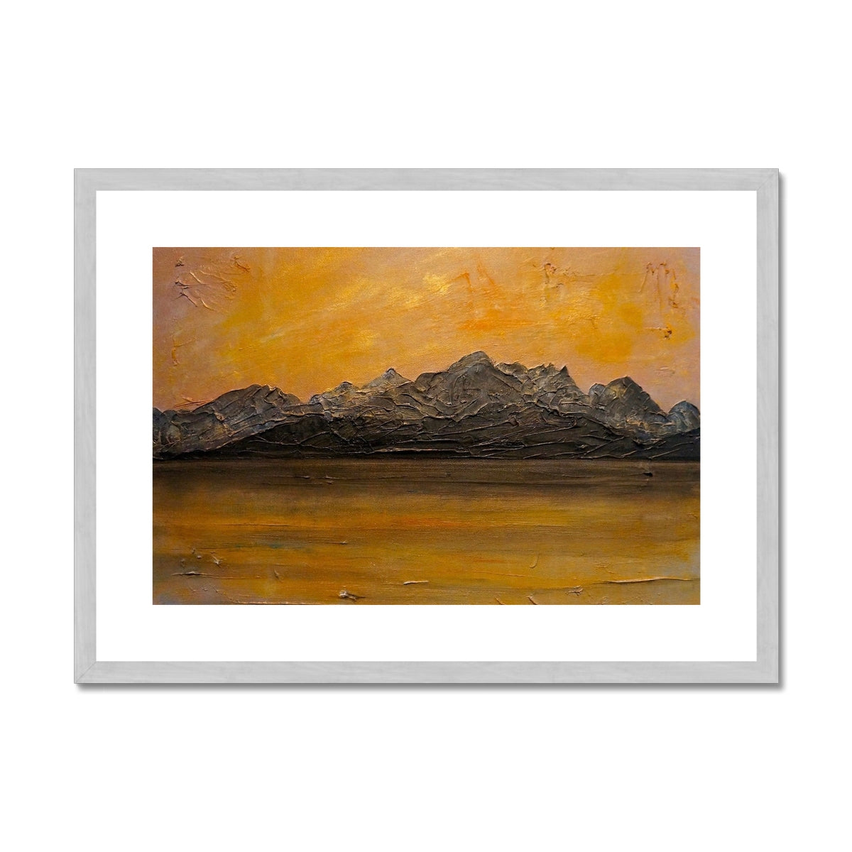 Cuillin Sunset Antique Framed & Mounted Print.