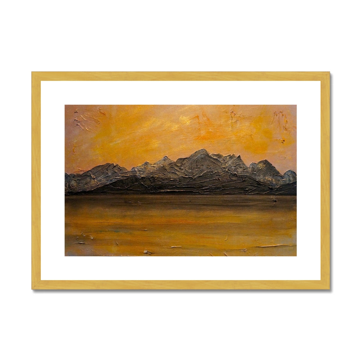 Cuillin Sunset Antique Framed & Mounted Print.