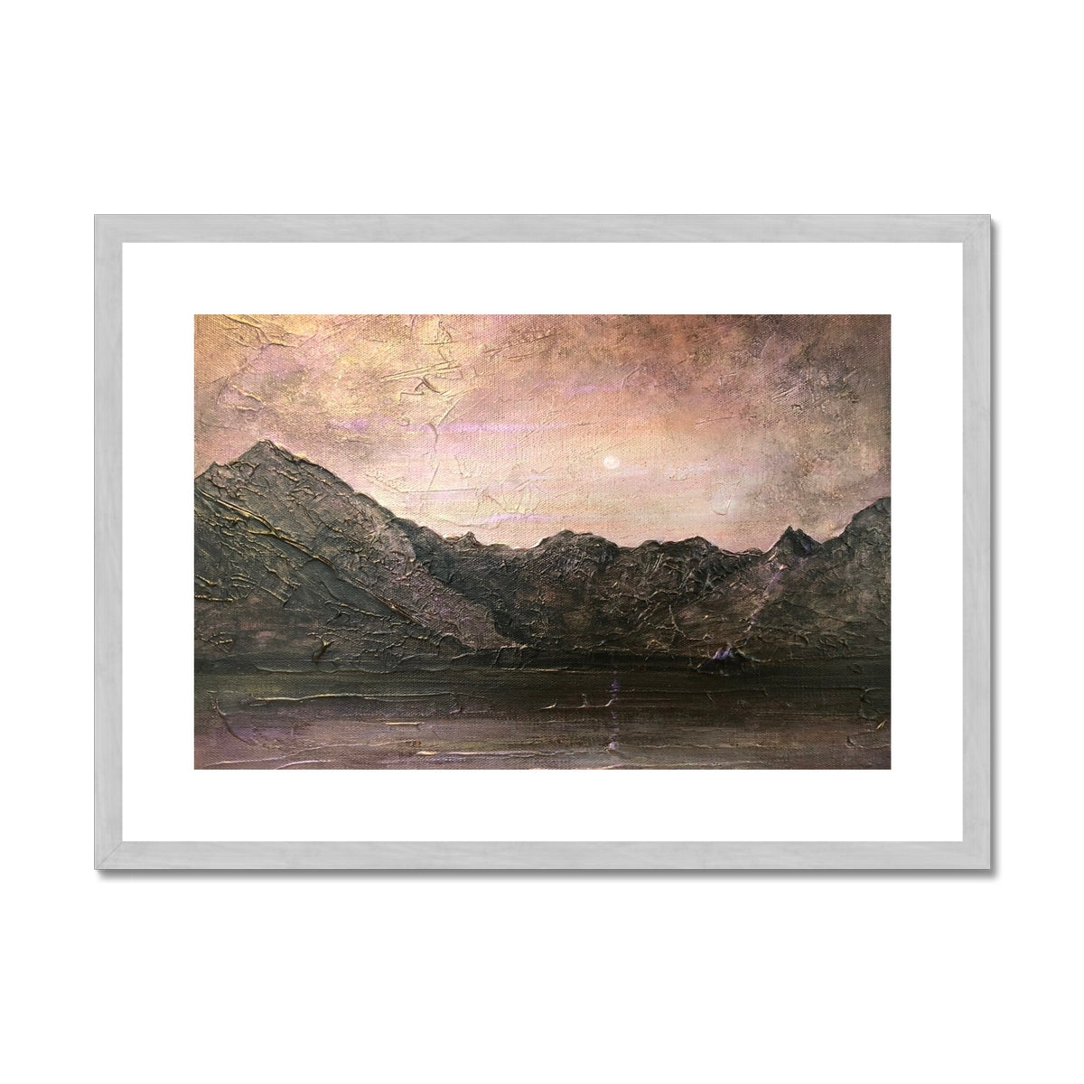 Dubh Ridge Moonlight Antique Framed & Mounted Print.