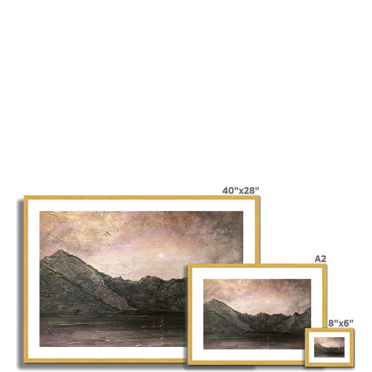 Dubh Ridge Moonlight Antique Framed & Mounted Print.