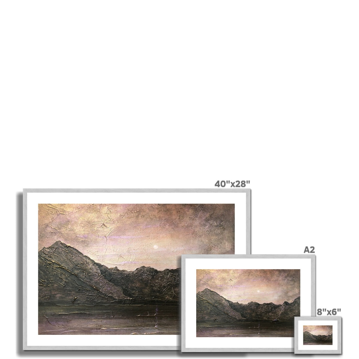 Dubh Ridge Moonlight Antique Framed & Mounted Print.