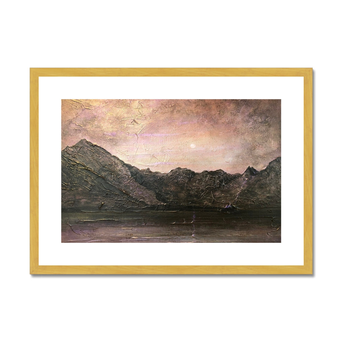 Dubh Ridge Moonlight Antique Framed & Mounted Print.